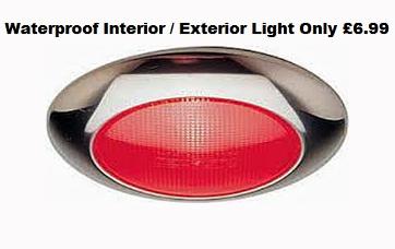 Red Stainless Finish Waterproof Boat Navigation Light