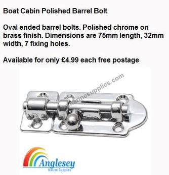 Boat Cabin Polished Barrel Bolt