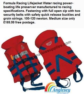 Formula boat racing lifejacket