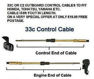 outboard engine control cable 33c c2 8ft