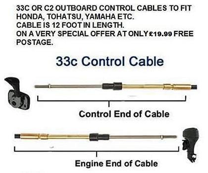 outboard engine control cable 33c c2 12ft