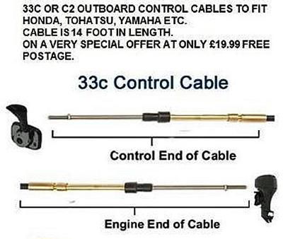 outboard engine control cable 33c c2 14ft