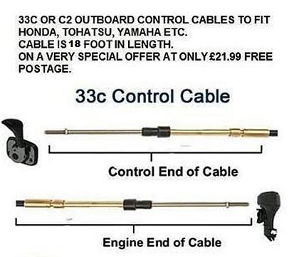 outboard engine control cable 33c c2 18ft