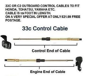 outboard engine control cable 33c c2 19ft