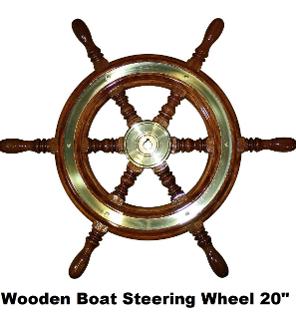wooden boat steering wheel