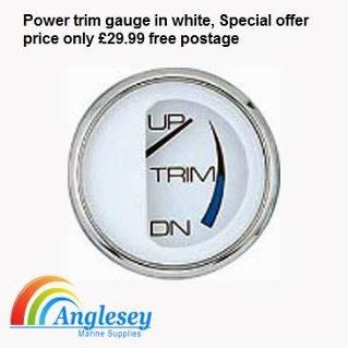 Boat Clocks Power Trim Gauge White 12 volt